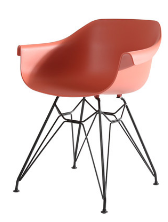 Оранжевый пластиковый обеденный стул Sechuan